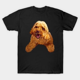 Cute smiling Cavapoo Cavoodle puppy dog - cavalier king charles spaniel poodle, puppy love T-Shirt